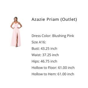 AZAZIE Blush Colored Formal Dress NWT Size 16